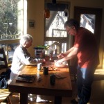 Mark and Mom in Production